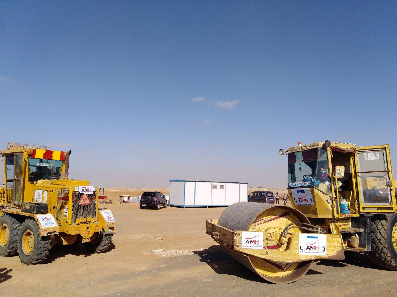 أعمال رفع كفاءة وتقوية طريق الهايكستب بلبيس الصحراوى